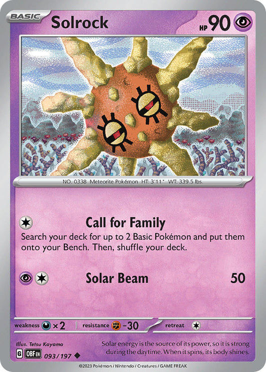 (093/197) Pokemon TCG Obsidian Flames Single: Solrock   Uncommon