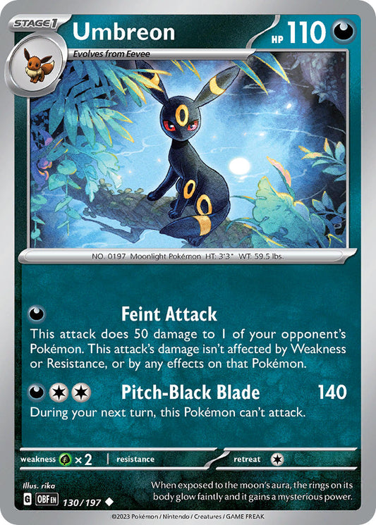 (130/197) Pokemon TCG Obsidian Flames Single: Umbreon   Uncommon