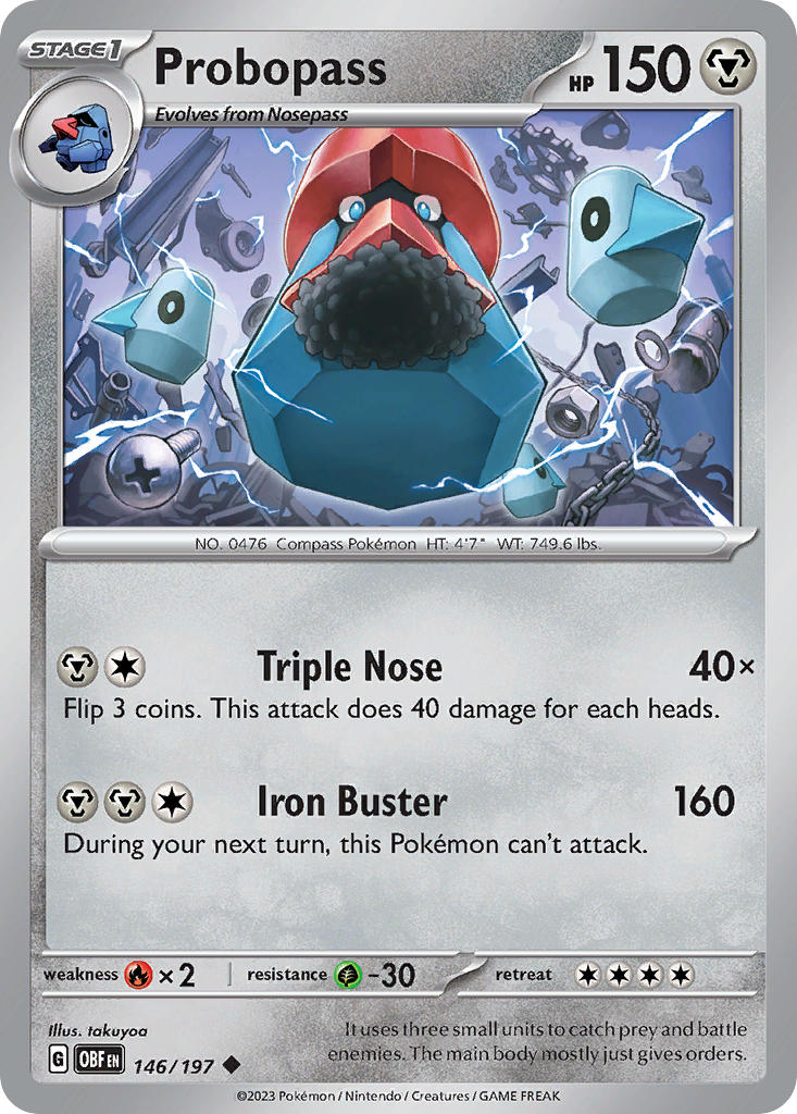 (146/197) Pokemon TCG Obsidian Flames Single: Probopass   Uncommon