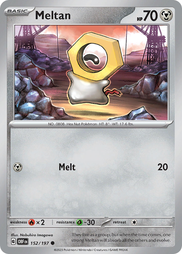 (152/197) Pokemon TCG Obsidian Flames Single: Meltan   Common