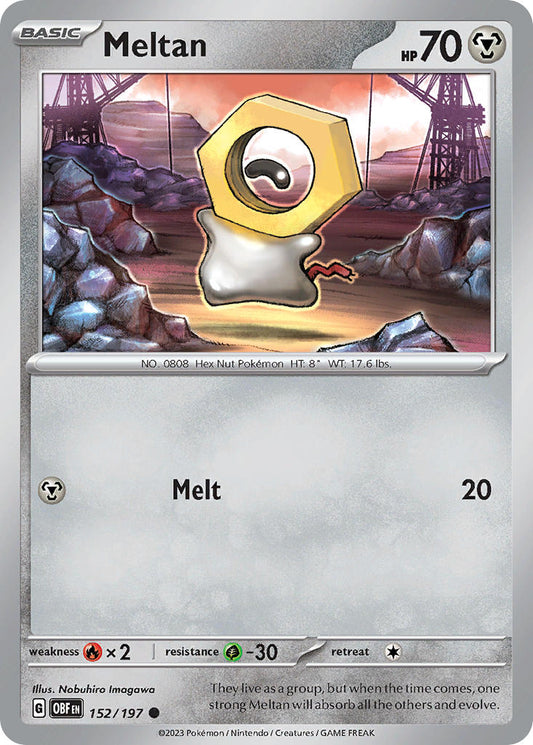 (152/197) Pokemon TCG Obsidian Flames Single: Meltan   Common