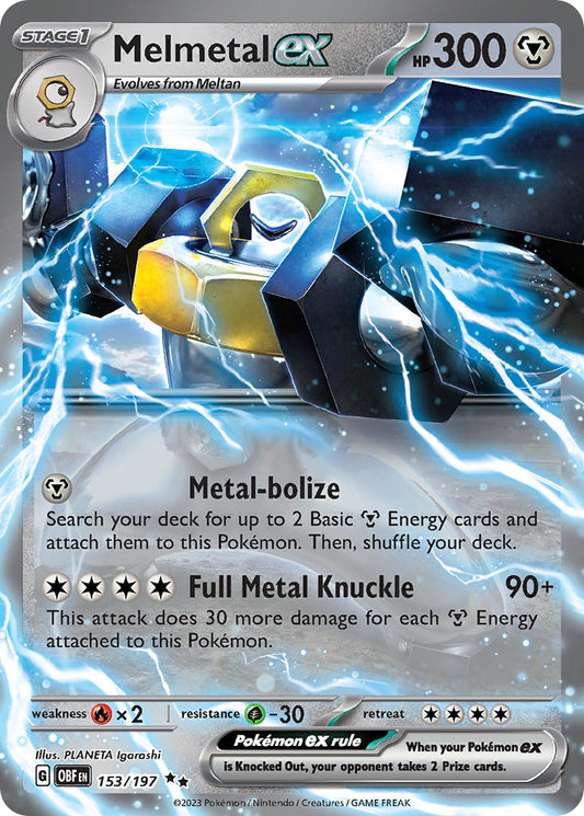 (153/197) Pokemon TCG Obsidian Flames Single: Melmetal ex   Double Rare