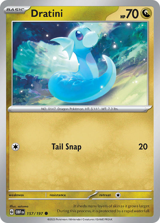 (157/197) Pokemon TCG Obsidian Flames Single: Dratini  Reverse Holo Common