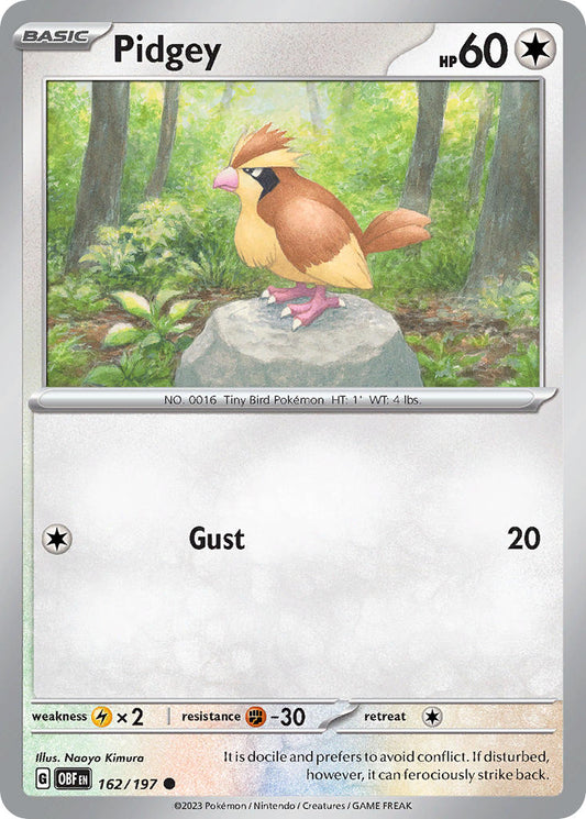 (162/197) Pokemon TCG Obsidian Flames Single: Pidgey   Common