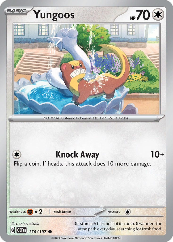 (176/197) Pokemon TCG Obsidian Flames Single: Yungoos   Common