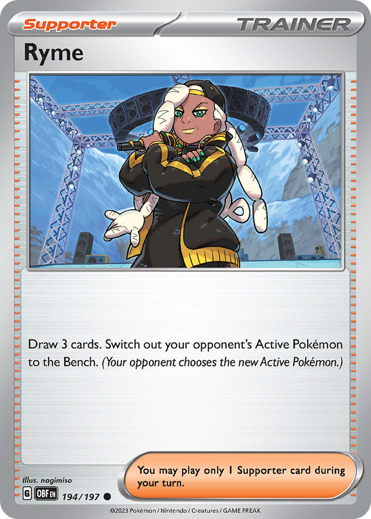 (194/197) Pokemon TCG Obsidian Flames Single: Ryme Reverse Holo Common