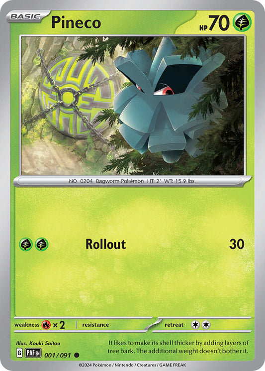 (001/091) Pokemon TCG Paldean Fates Single: Pineco   Common
