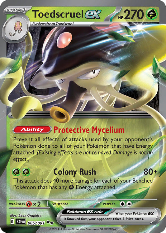 (005/091) Pokemon TCG Paldean Fates Single: Toedscruel ex   Double Rare