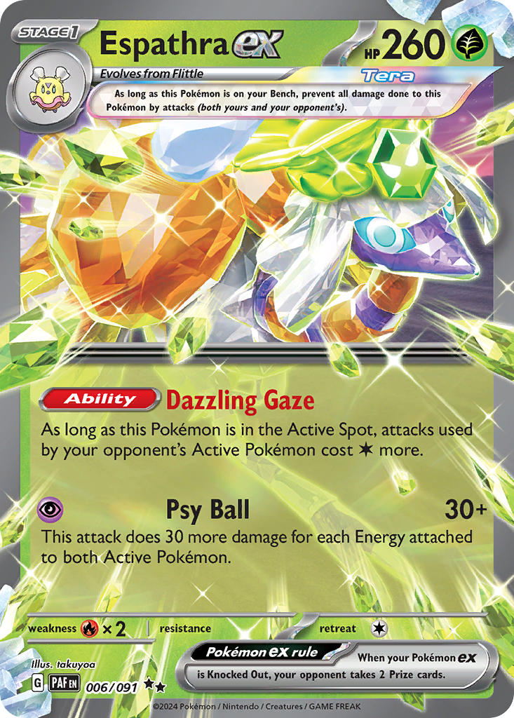 (006/091) Pokemon TCG Paldean Fates Single: Espathra ex   Double Rare