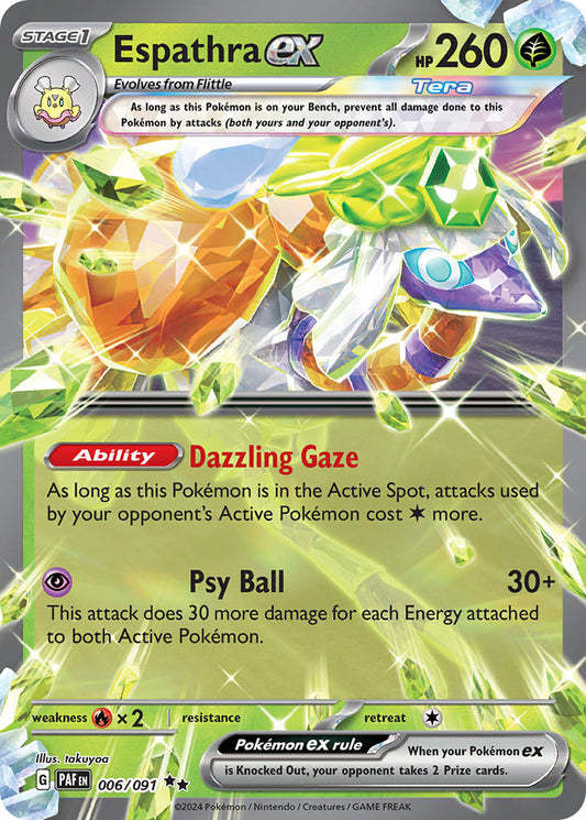 (006/091) Pokemon TCG Paldean Fates Single: Espathra ex   Double Rare