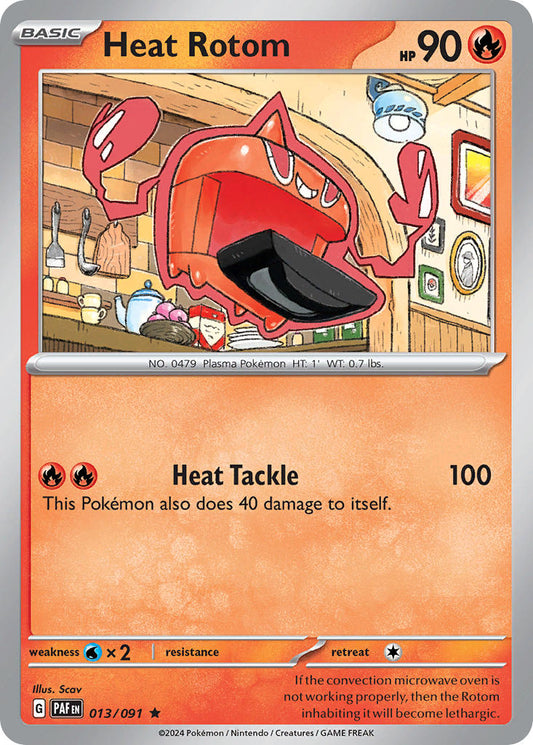 (013/091) Pokemon TCG Paldean Fates Single: Heat Rotom  Reverse Holo Rare