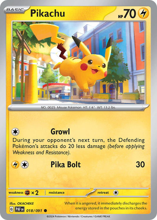 (018/091) Pokemon TCG Paldean Fates Single: Pikachu   Common
