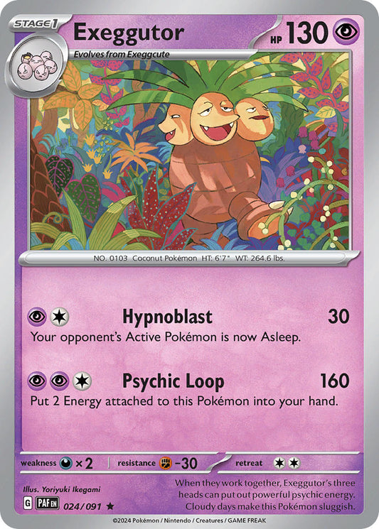 (024/091) Pokemon TCG Paldean Fates Single: Exeggutor  Reverse Holo Rare