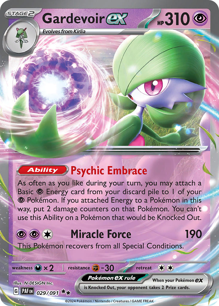 (029/091) Pokemon TCG Paldean Fates Single: Gardevoir ex   Double Rare