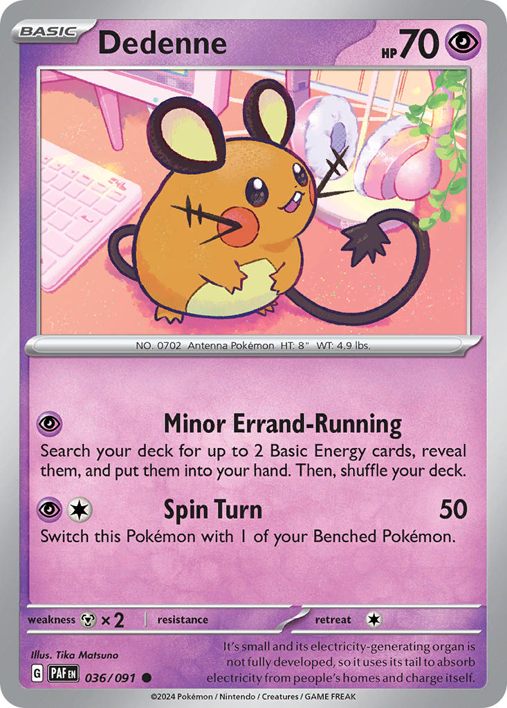 (036/091) Pokemon TCG Paldean Fates Single: Dedenne   Common