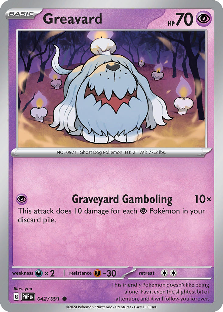(042/091) Pokemon TCG Paldean Fates Single: Greavard   Common