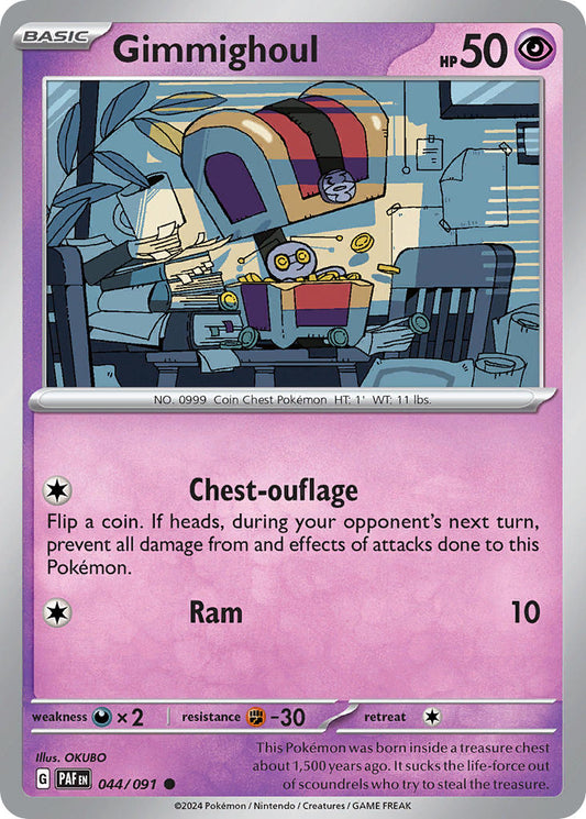 (044/091) Pokemon TCG Paldean Fates Single: Gimmighoul  Reverse Holo Common