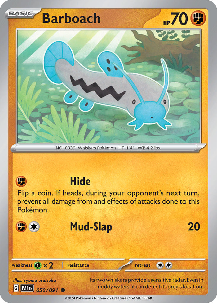 (050/091) Pokemon TCG Paldean Fates Single: Barboach   Common