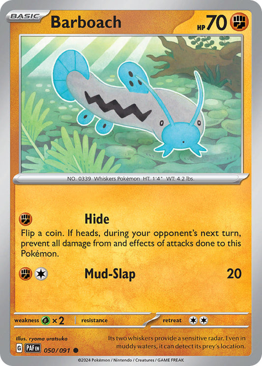(050/091) Pokemon TCG Paldean Fates Single: Barboach  Reverse Holo Common