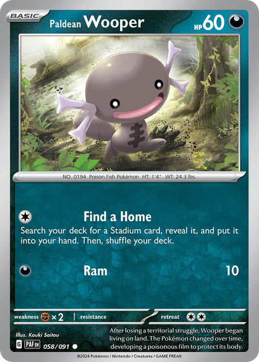 (058/091) Pokemon TCG Paldean Fates Single: Paldean Wooper   Common