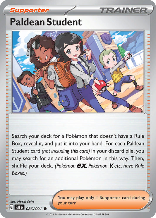 (086/091) Pokemon TCG Paldean Fates Single: Paldean Student  Common