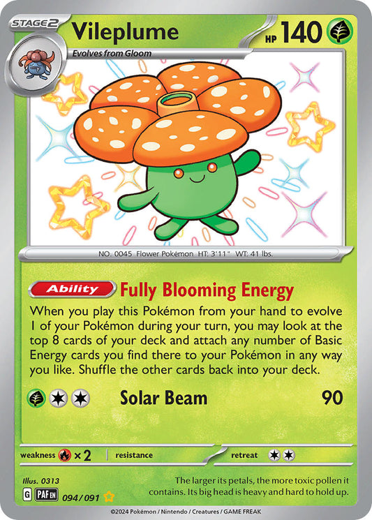 (094/091) Pokemon TCG Paldean Fates Single: Vileplume   Shiny Rare