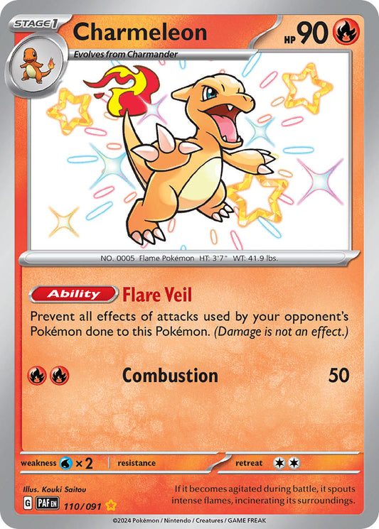 (110/091) Pokemon TCG Paldean Fates Single: Charmeleon   Shiny Rare