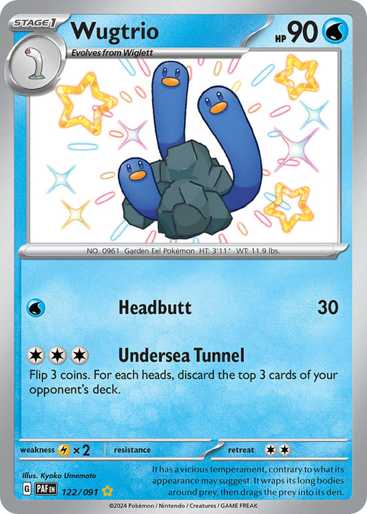 (122/091) Pokemon TCG Paldean Fates Single: Wugtrio   Shiny Rare