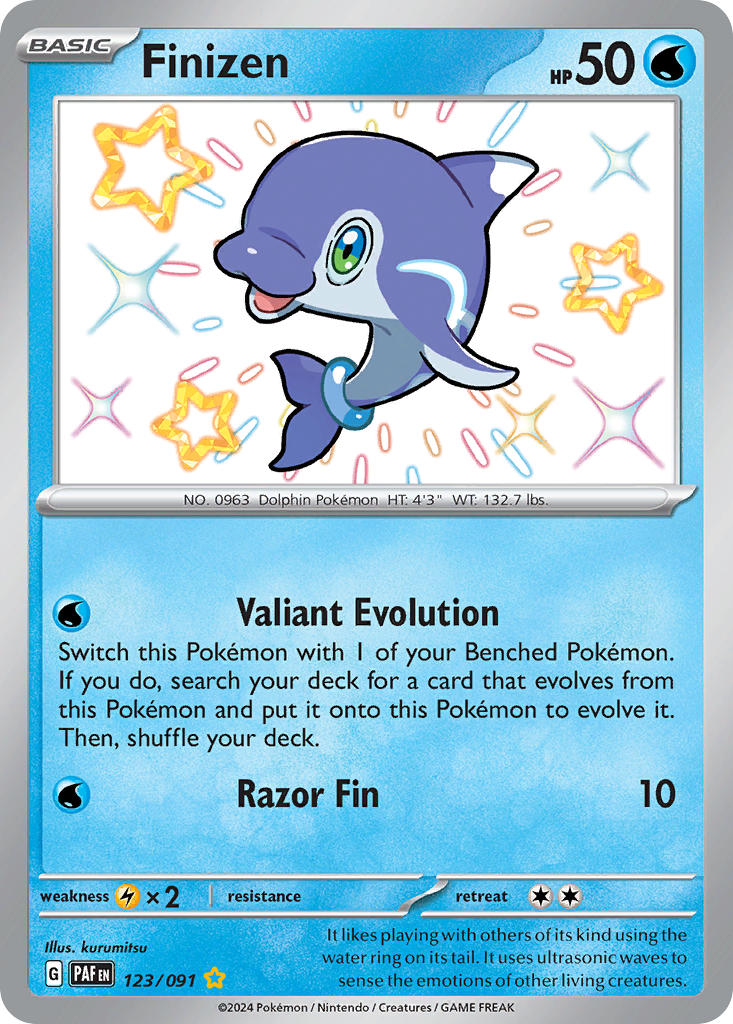 (123/091) Pokemon TCG Paldean Fates Single: Finizen   Shiny Rare