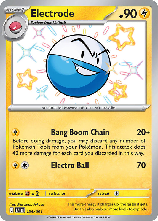 (134/091) Pokemon TCG Paldean Fates Single: Electrode   Shiny Rare