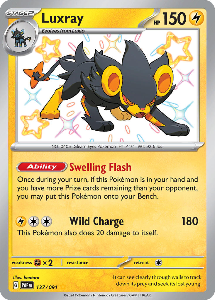(137/091) Pokemon TCG Paldean Fates Single: Luxray   Shiny Rare
