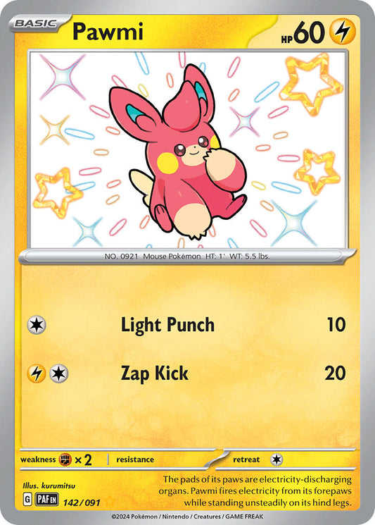 (142/091) Pokemon TCG Paldean Fates Single: Pawmi   Shiny Rare