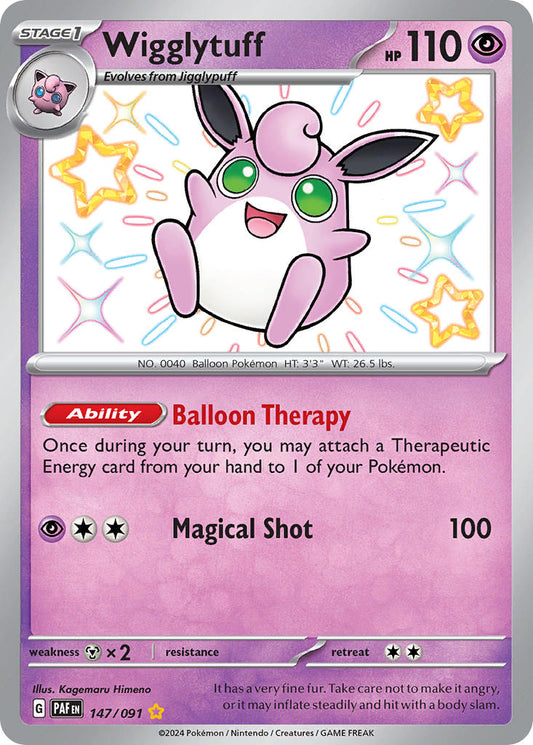 (147/091) Pokemon TCG Paldean Fates Single: Wigglytuff   Shiny Rare