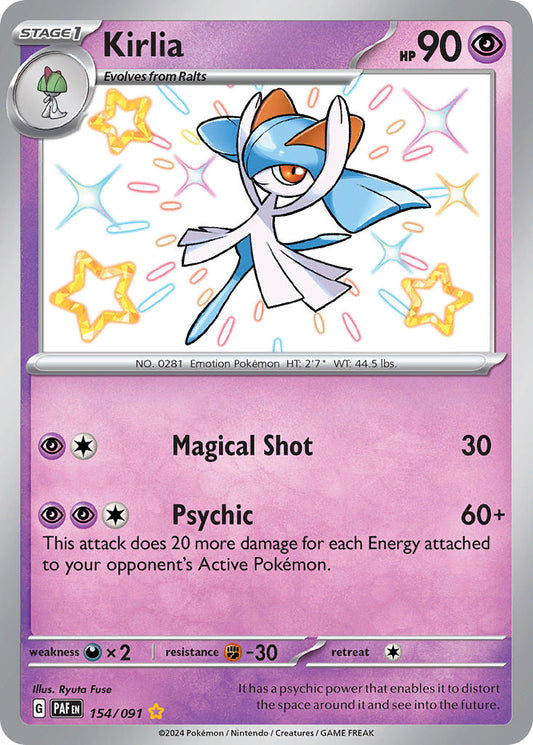 (154/091) Pokemon TCG Paldean Fates Single: Kirlia   Shiny Rare