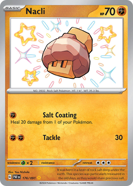 (176/091) Pokemon TCG Paldean Fates Single: Nacli   Shiny Rare