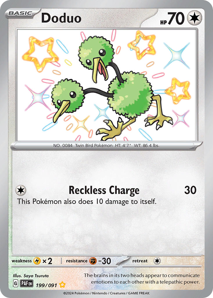 (199/091) Pokemon TCG Paldean Fates Single: Doduo   Shiny Rare