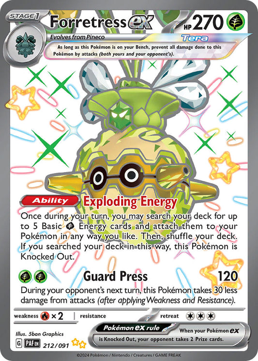 (212/091) Pokemon TCG Paldean Fates Single: Forretress ex   Shiny Ultra Rare