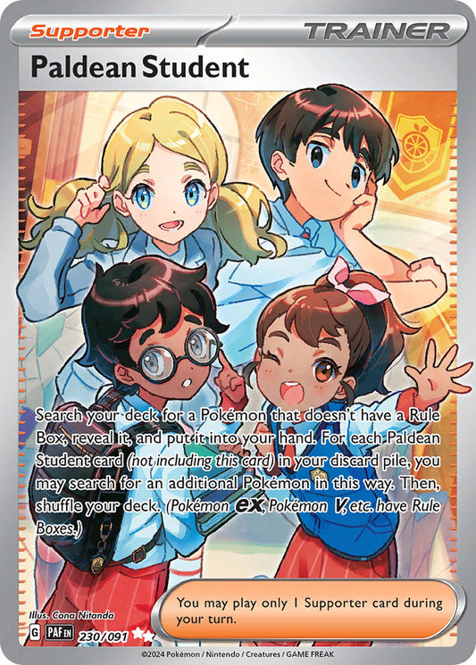 (230/091) Pokemon TCG Paldean Fates Single: Paldean Student  Ultra Rare