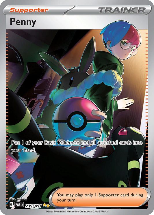 (239/091) Pokemon TCG Paldean Fates Single: Penny  Special Illustration Rare