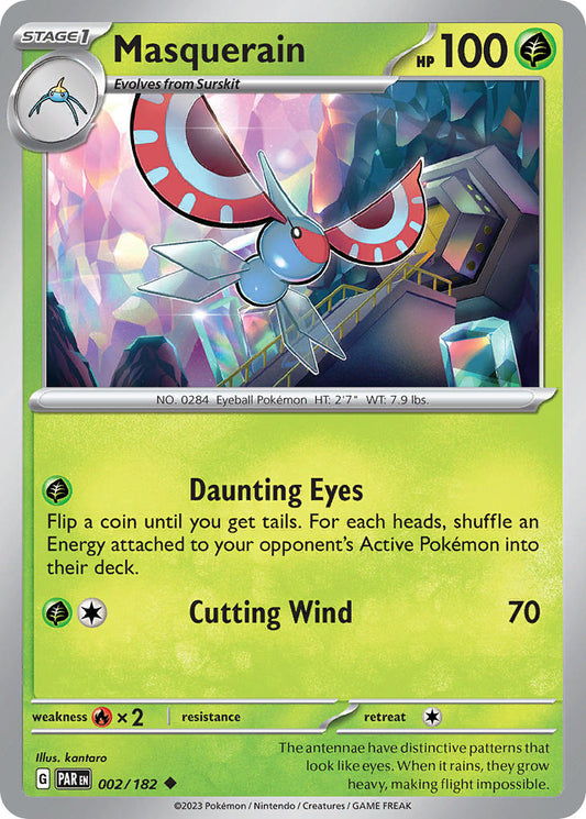(002/182) Pokemon TCG Paradox Rift Single: Masquerain  Reverse Holo Uncommon