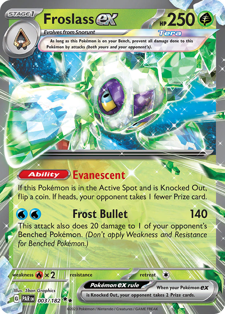 (003/182) Pokemon TCG Paradox Rift Single: Froslass ex   Double Rare