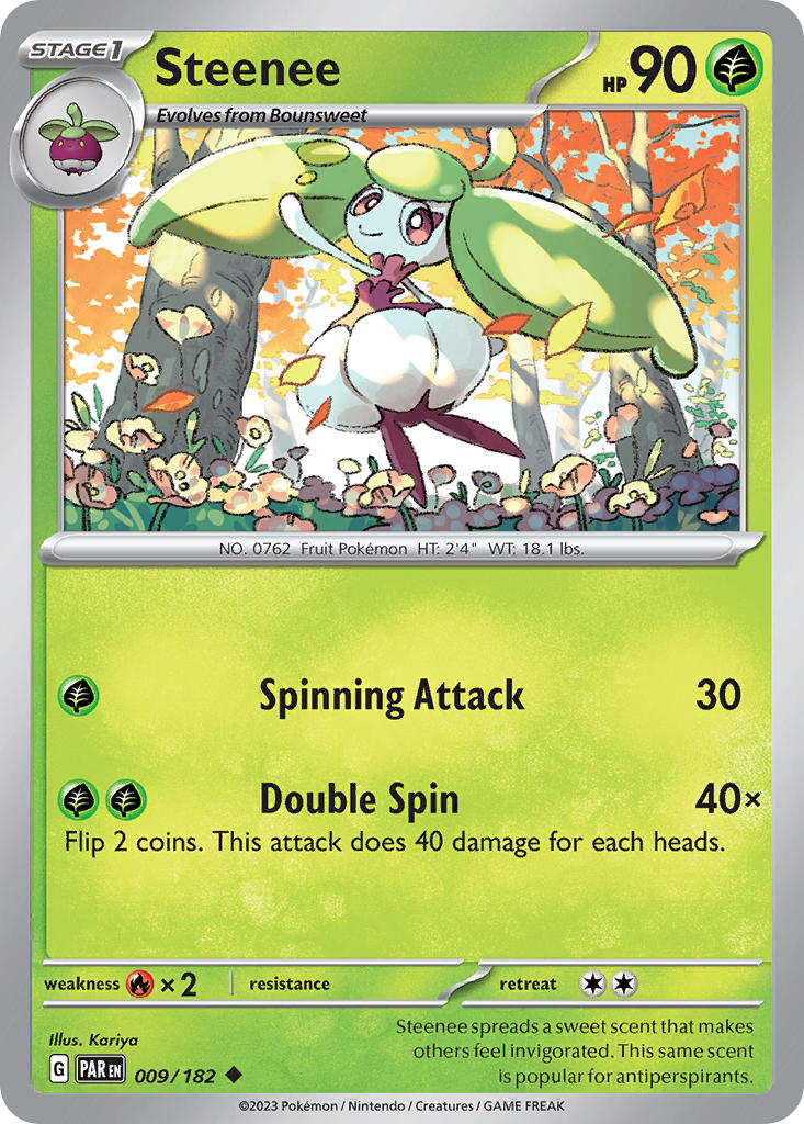 (009/182) Pokemon TCG Paradox Rift Single: Steenee   Uncommon