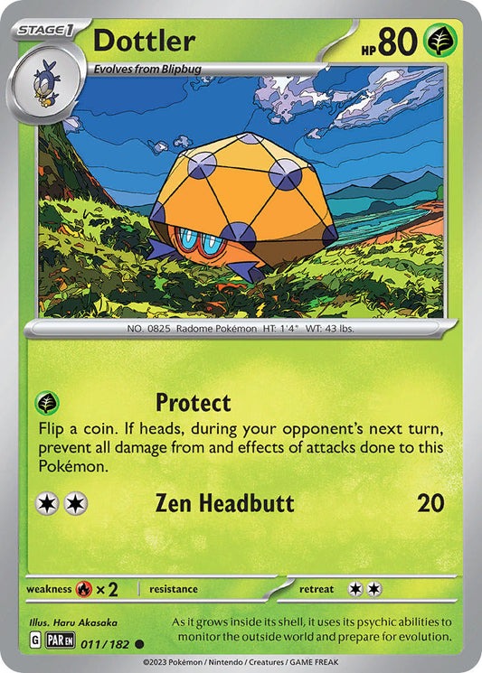 (011/182) Pokemon TCG Paradox Rift Single: Dottler   Common