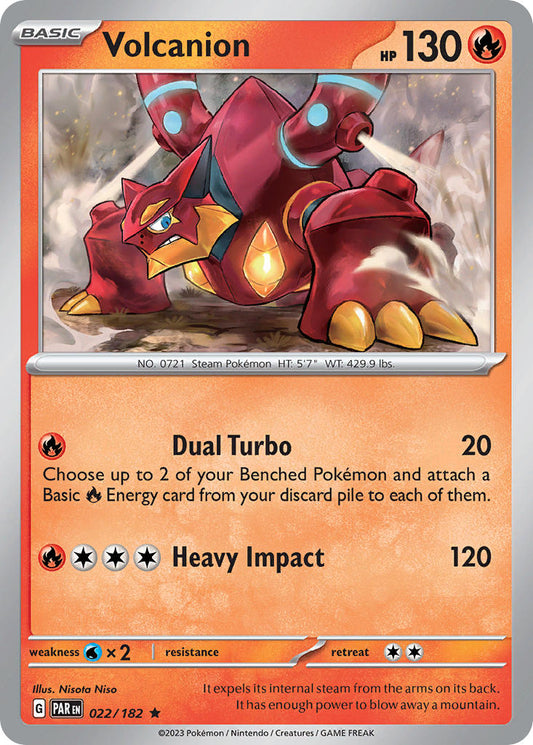 (022/182) Pokemon TCG Paradox Rift Single: Volcanion  Reverse Holo Rare