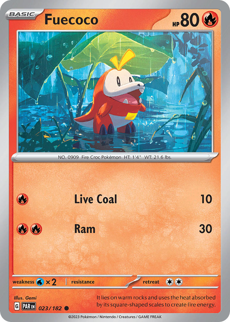 (023/182) Pokemon TCG Paradox Rift Single: Fuecoco   Common