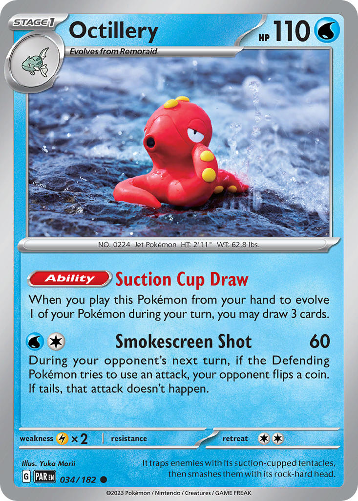 (034/182) Pokemon TCG Paradox Rift Single: Octillery   Common
