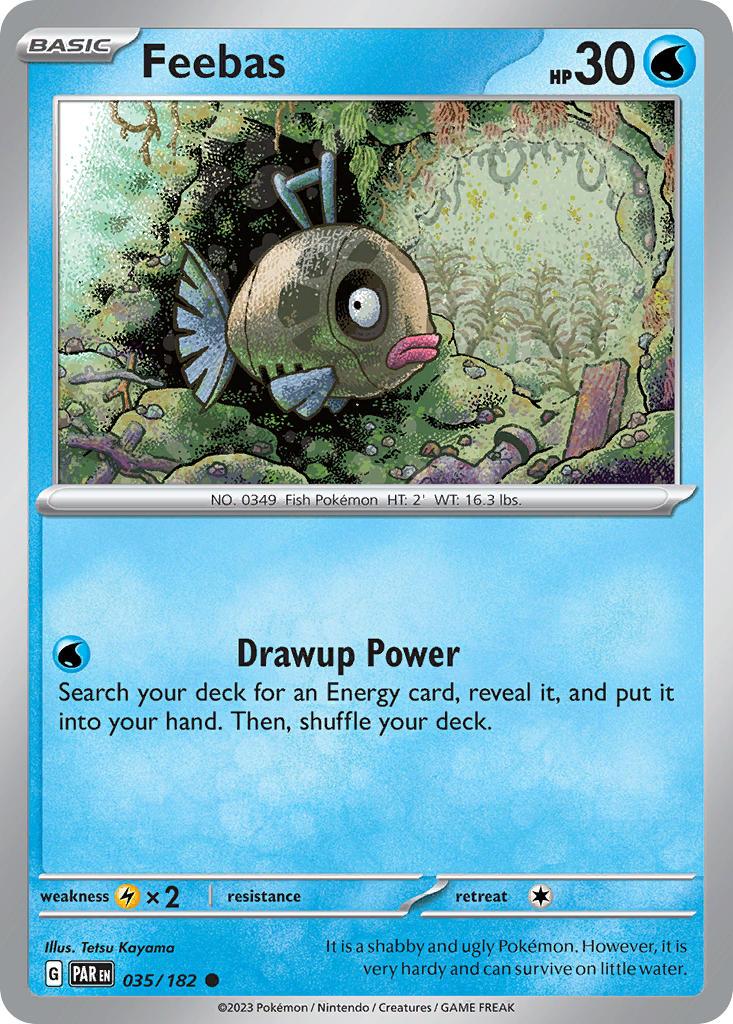 (035/182) Pokemon TCG Paradox Rift Single: Feebas  Reverse Holo Common