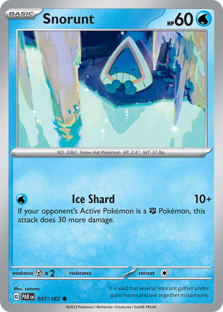 (037/182) Pokemon TCG Paradox Rift Single: Snorunt   Common