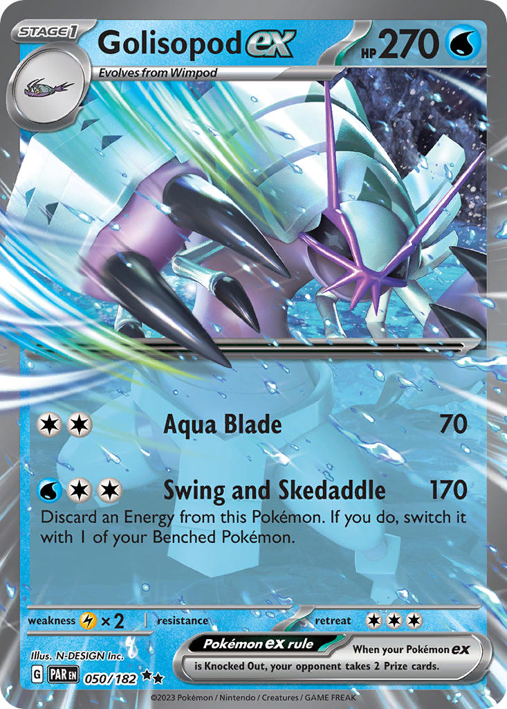(050/182) Pokemon TCG Paradox Rift Single: Golisopod ex   Double Rare