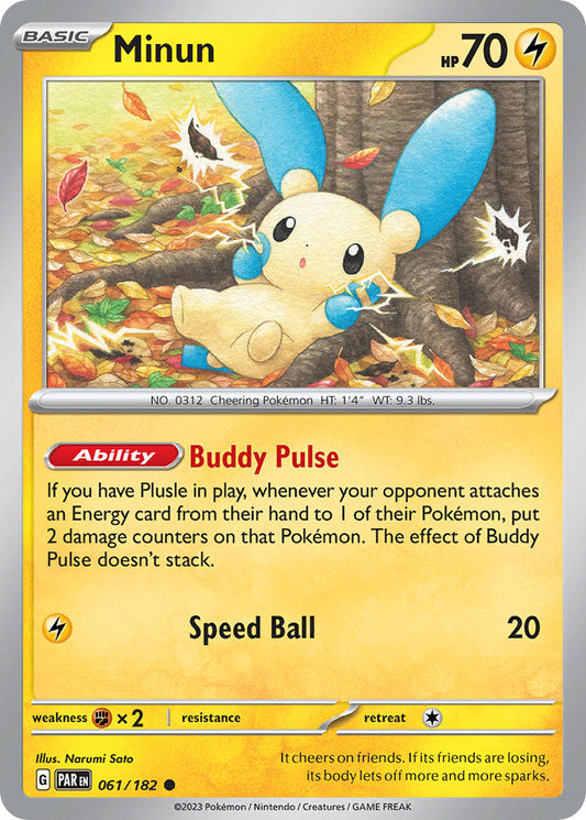 (061/182) Pokemon TCG Paradox Rift Single: Minun   Common